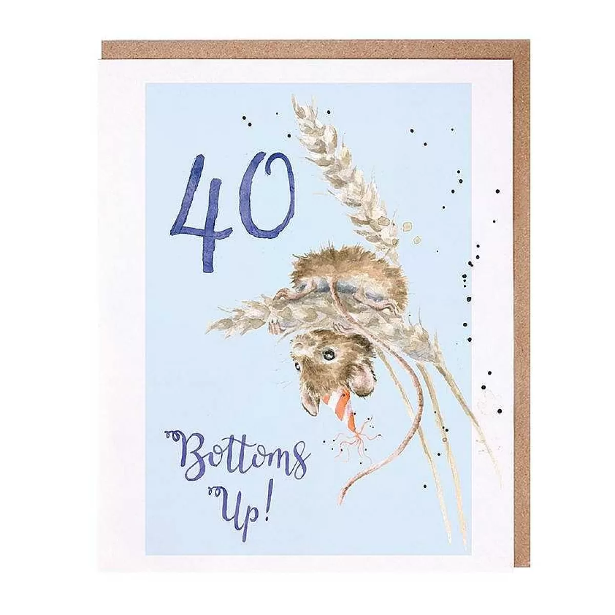 Party Animal Celebration>Wrendale Designs 40 Bottoms Up' Mouse Birthday Card