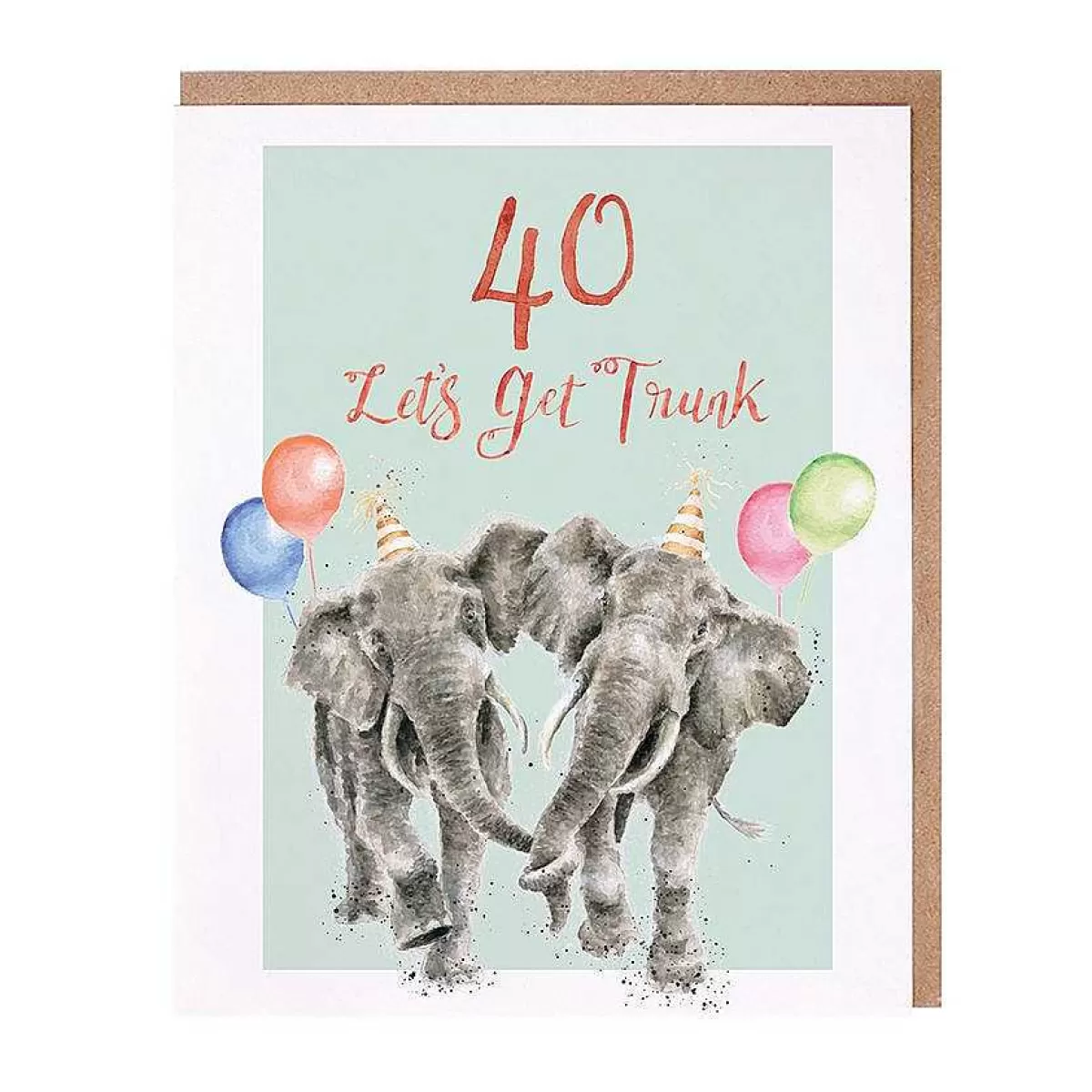 Party Animal Celebration>Wrendale Designs 40 Let'S Get Trunk' Elephant Birthday Card