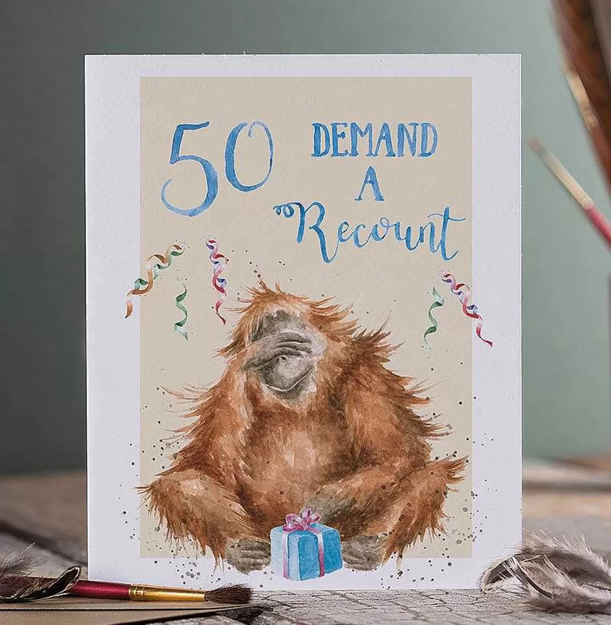 Party Animal Celebration>Wrendale Designs 50 Demand A Recount' Orangutan Birthday Card