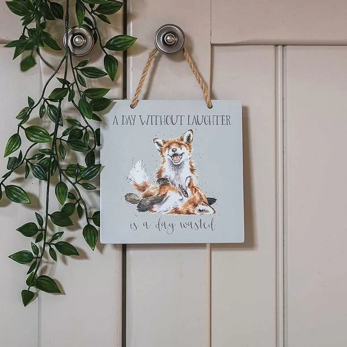 Mother'S Day>Wrendale Designs A Day Without Laughter' Fox Wooden Plaque