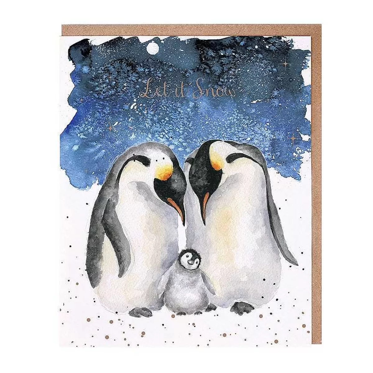 Single Christmas Cards>Wrendale Designs A Family Christmas' Penguin Christmas Card