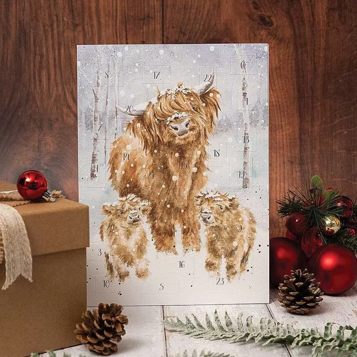 Advent Calendars>Wrendale Designs A Highland Christmas' Highland Cow Advent Calendar