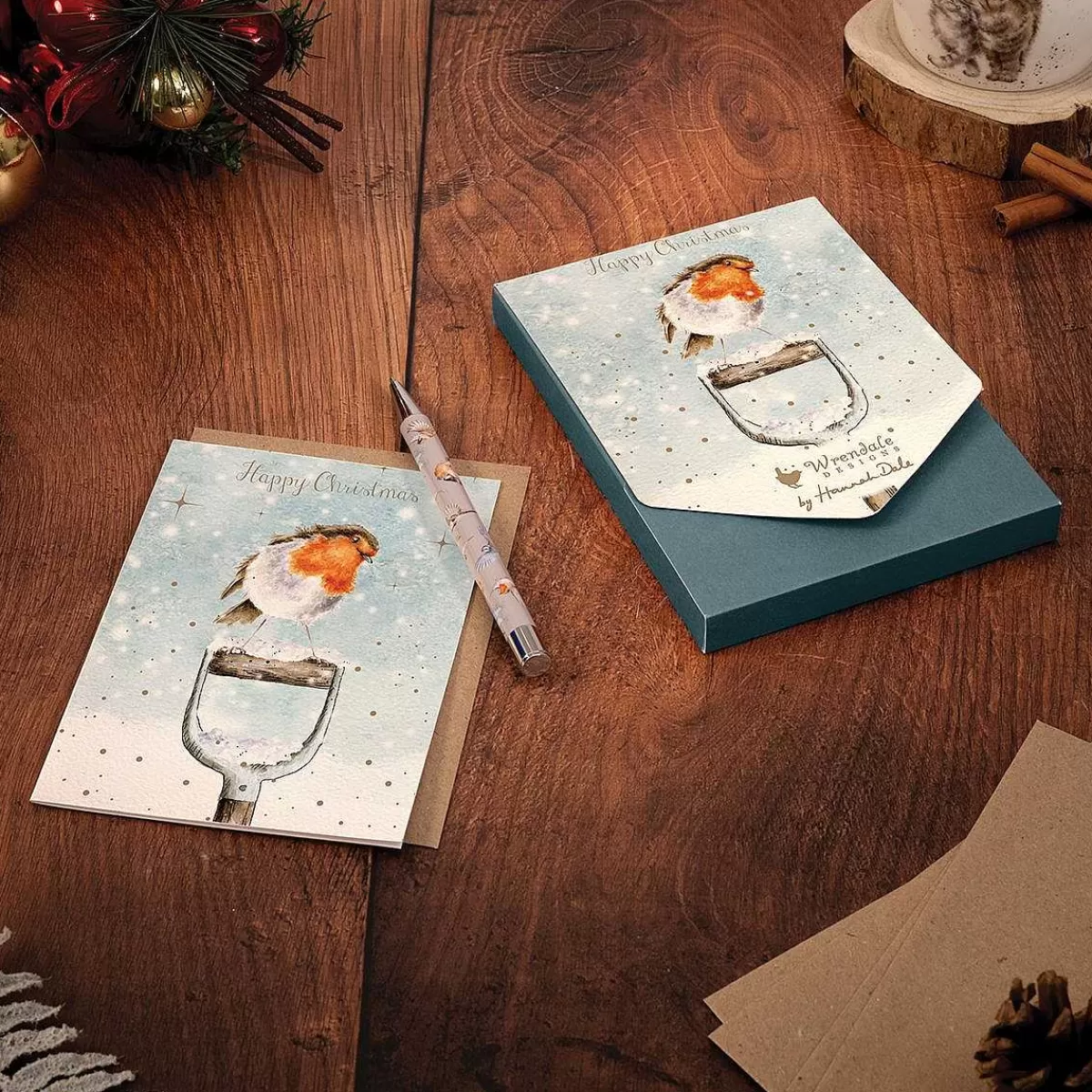 Boxed Christmas Cards>Wrendale Designs A Little Red Robin' Robin Christmas Card Pack