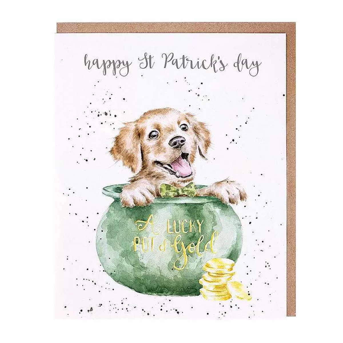 St Patrick'S Day Cards>Wrendale Designs A Lucky Pot Of Gold' St Patrick'S Day Card