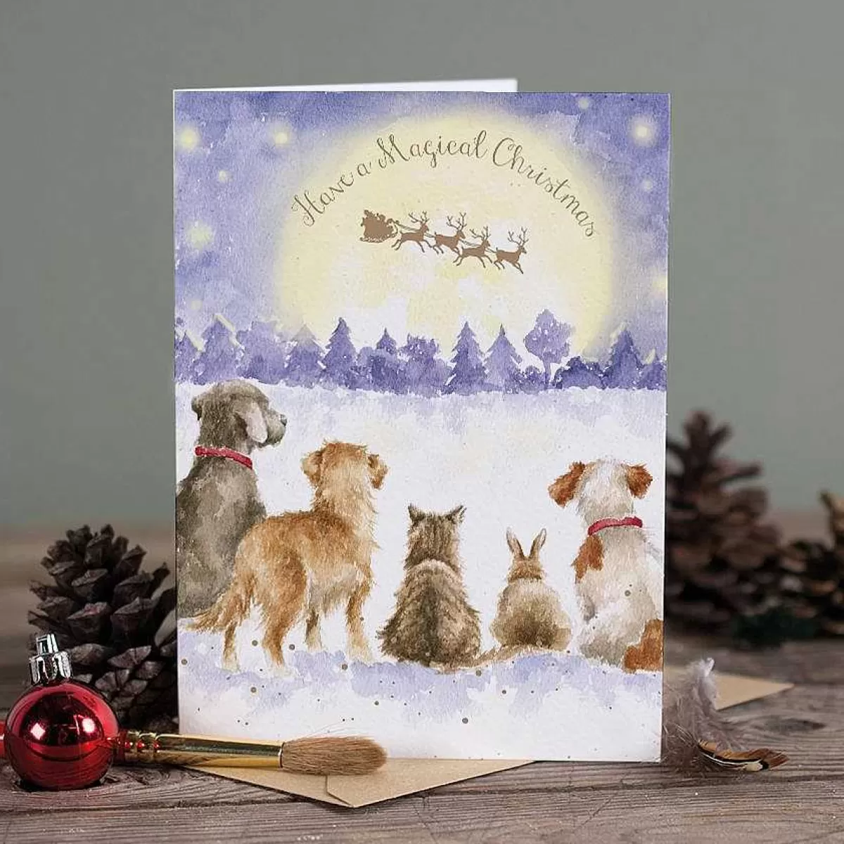 Single Christmas Cards>Wrendale Designs A Magical Christmas' Card