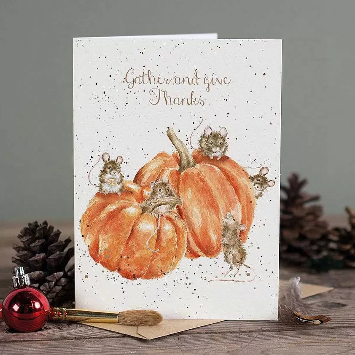 Single Christmas Cards>Wrendale Designs A Mice Thanksgiving' Mouse Card