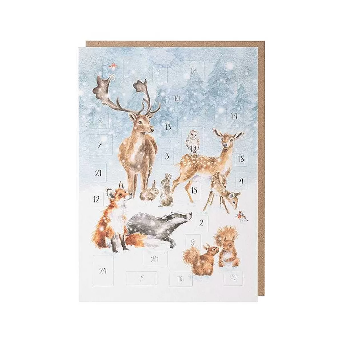 Advent Calendar Cards>Wrendale Designs A Winter Wonderland' Woodland Animal Advent Calendar Card