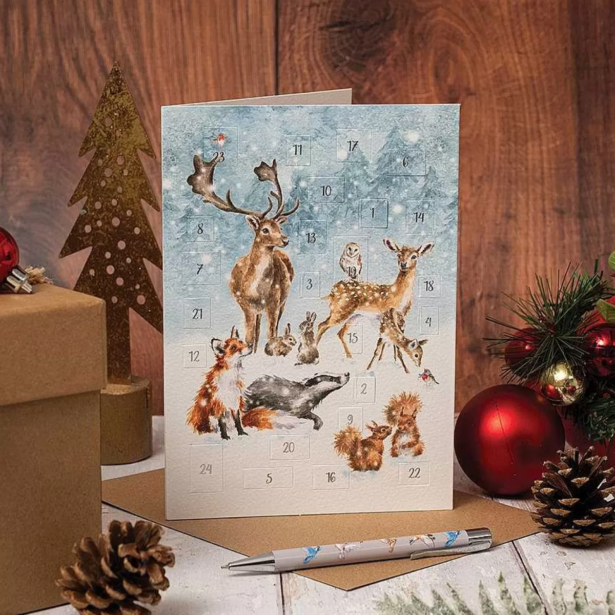 Advent Calendar Cards>Wrendale Designs A Winter Wonderland' Woodland Animal Advent Calendar Card