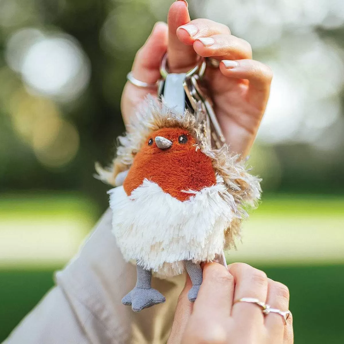 Plush Toy Collection>Wrendale Designs Adele' Robin Plush Character Keyring