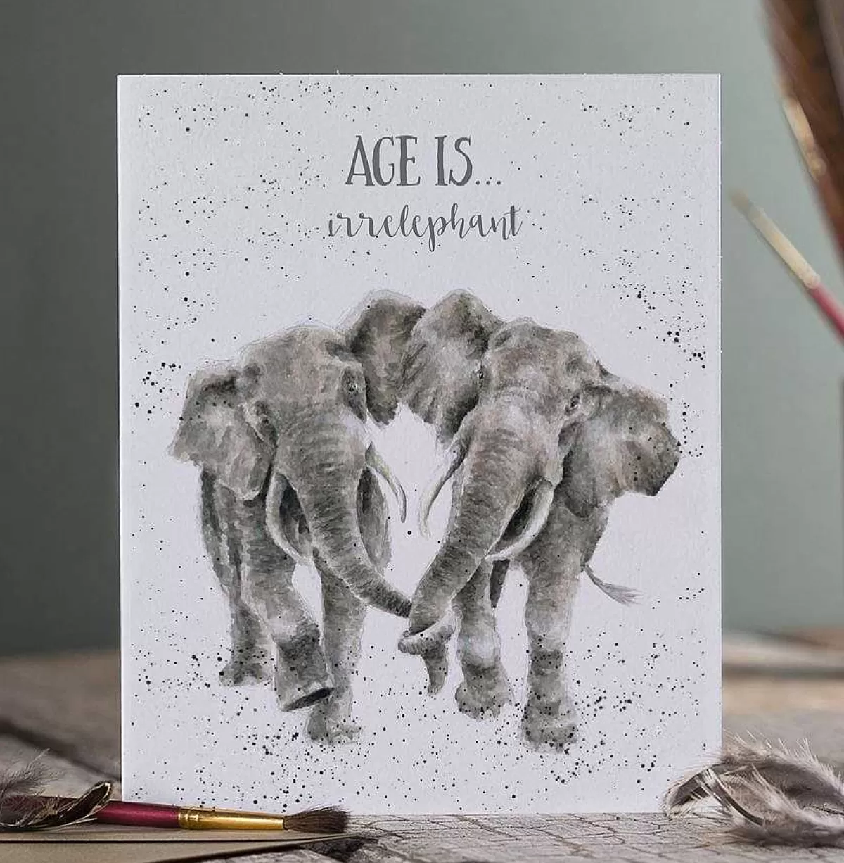 The Zoology Collection>Wrendale Designs Age Is Irrelephant' Elephant Card