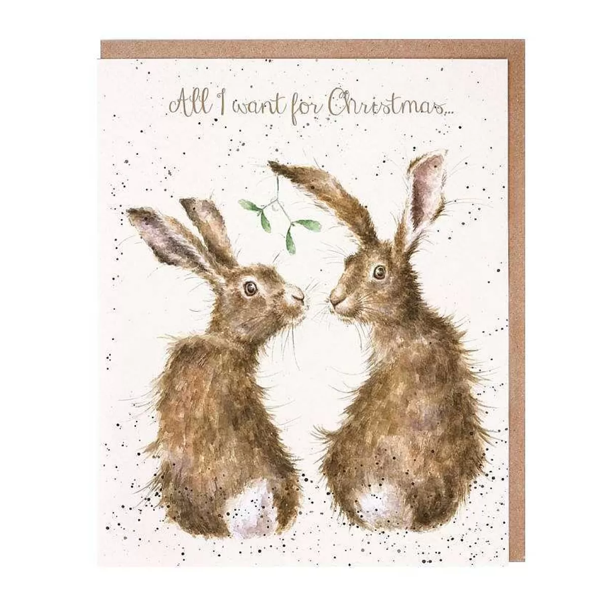 Single Christmas Cards>Wrendale Designs All I Want For Christmas' Hare Card