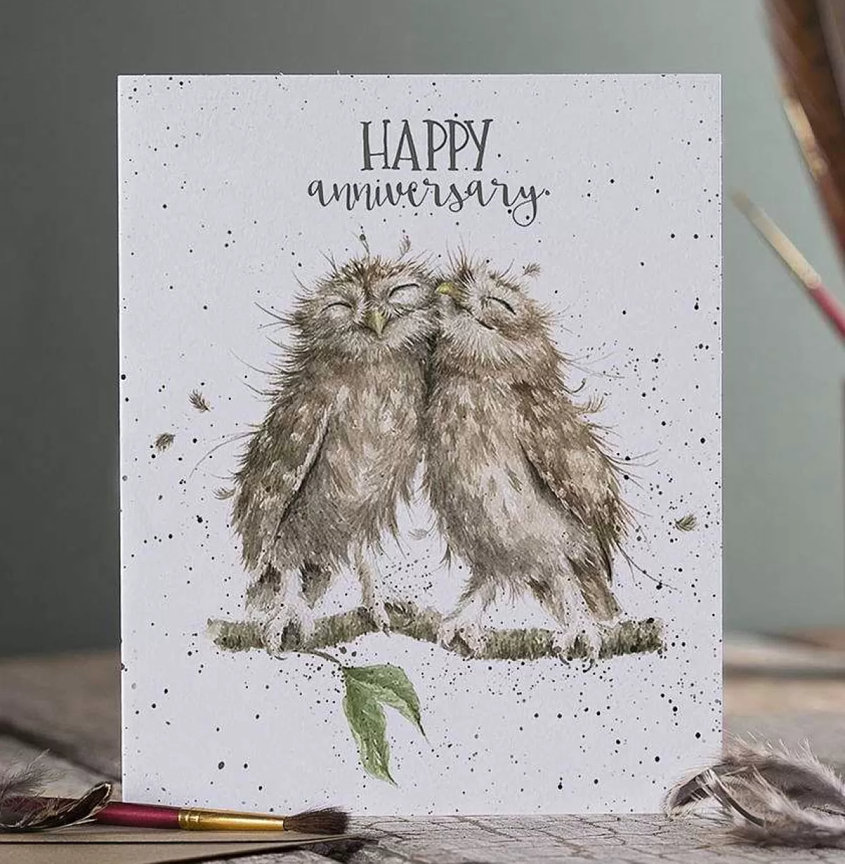 Anniversary>Wrendale Designs Anniversary Owls' Owl Anniversary Card