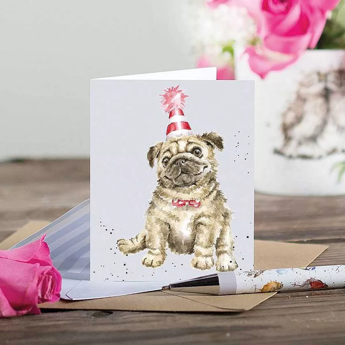 Gift Enclosure Cards>Wrendale Designs Another Wrinkle' Pug Enclosure Card