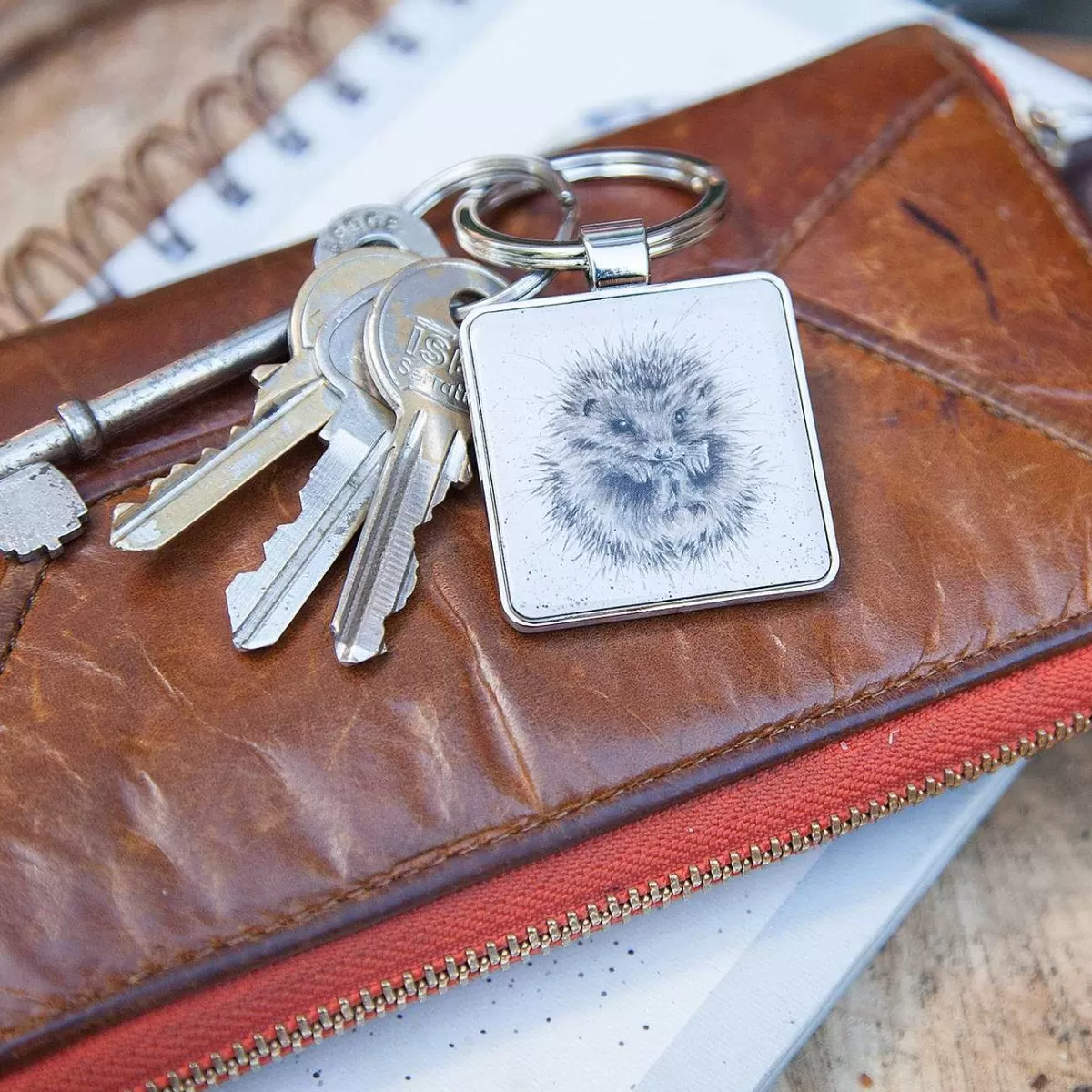 Keychains>Wrendale Designs Awakening' Hedgehog Keychain