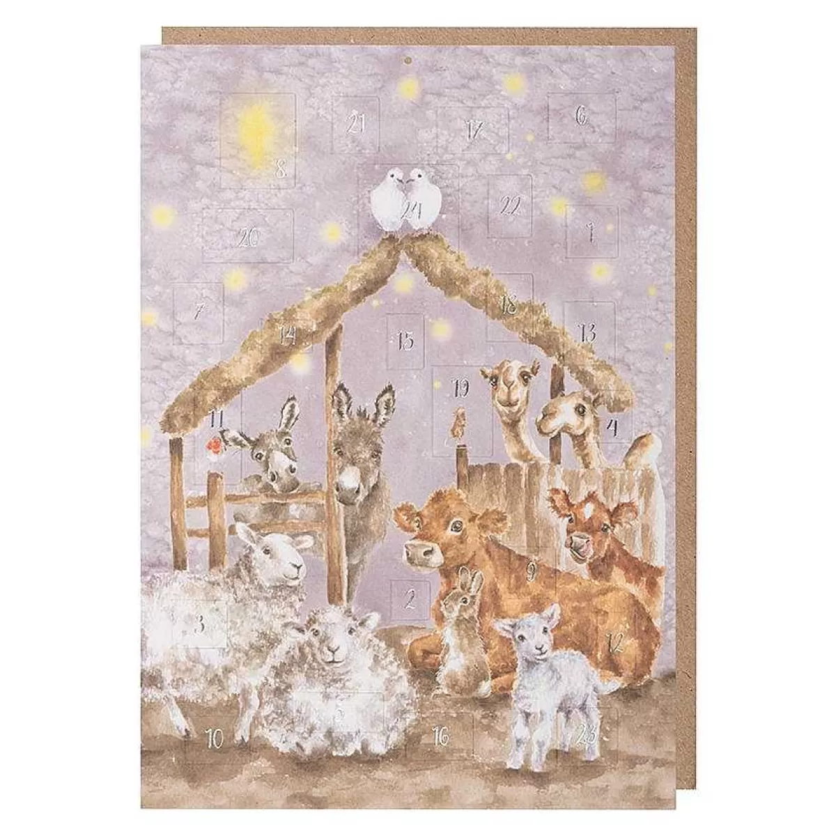 Advent Calendars>Wrendale Designs Away In A Manger' Farmyard Animal Advent Calendar