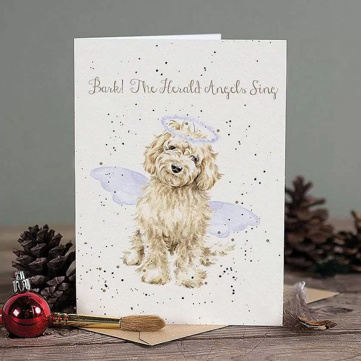 Single Christmas Cards>Wrendale Designs Bark! The Herald..' Card