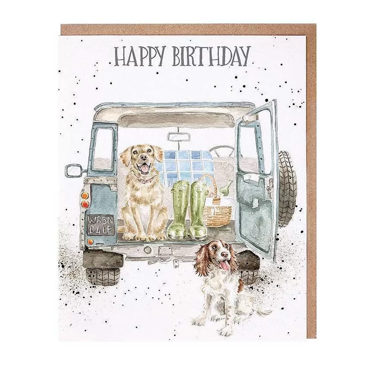 Birthday>Wrendale Designs Barking Birthday' Labrador & Spaniel Birthday Card