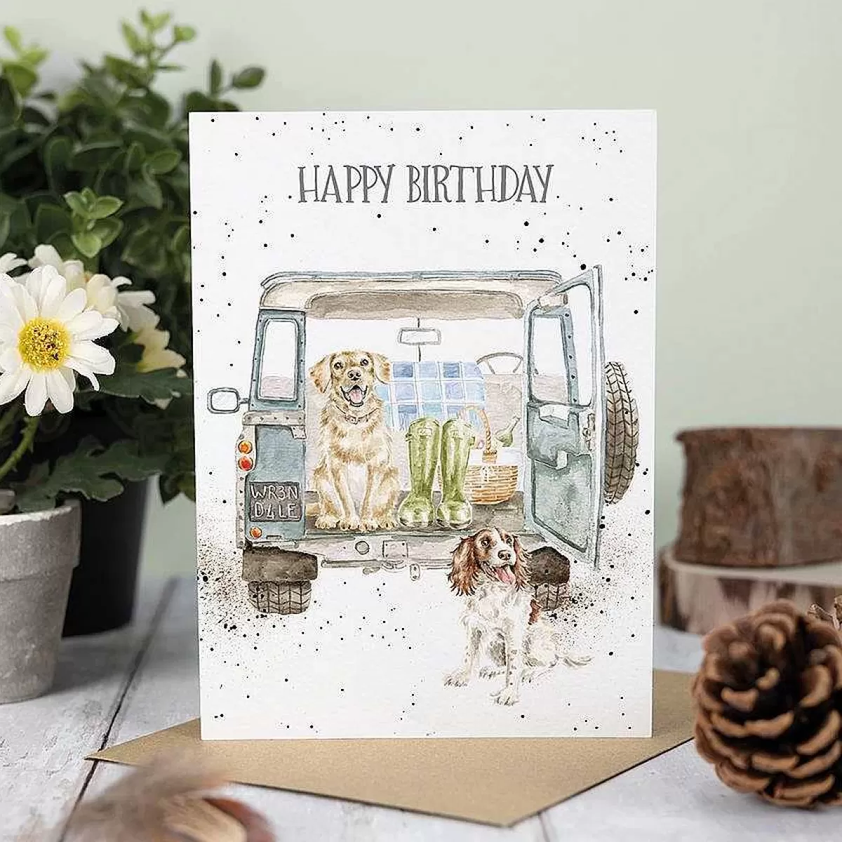 Birthday>Wrendale Designs Barking Birthday' Labrador & Spaniel Birthday Card