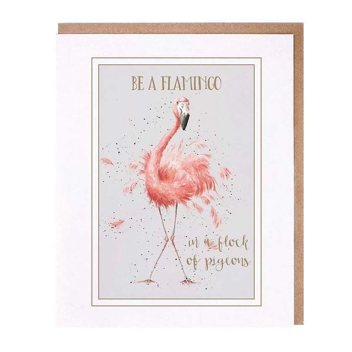 Just To Say>Wrendale Designs Be A Flamingo' Flamingo Card