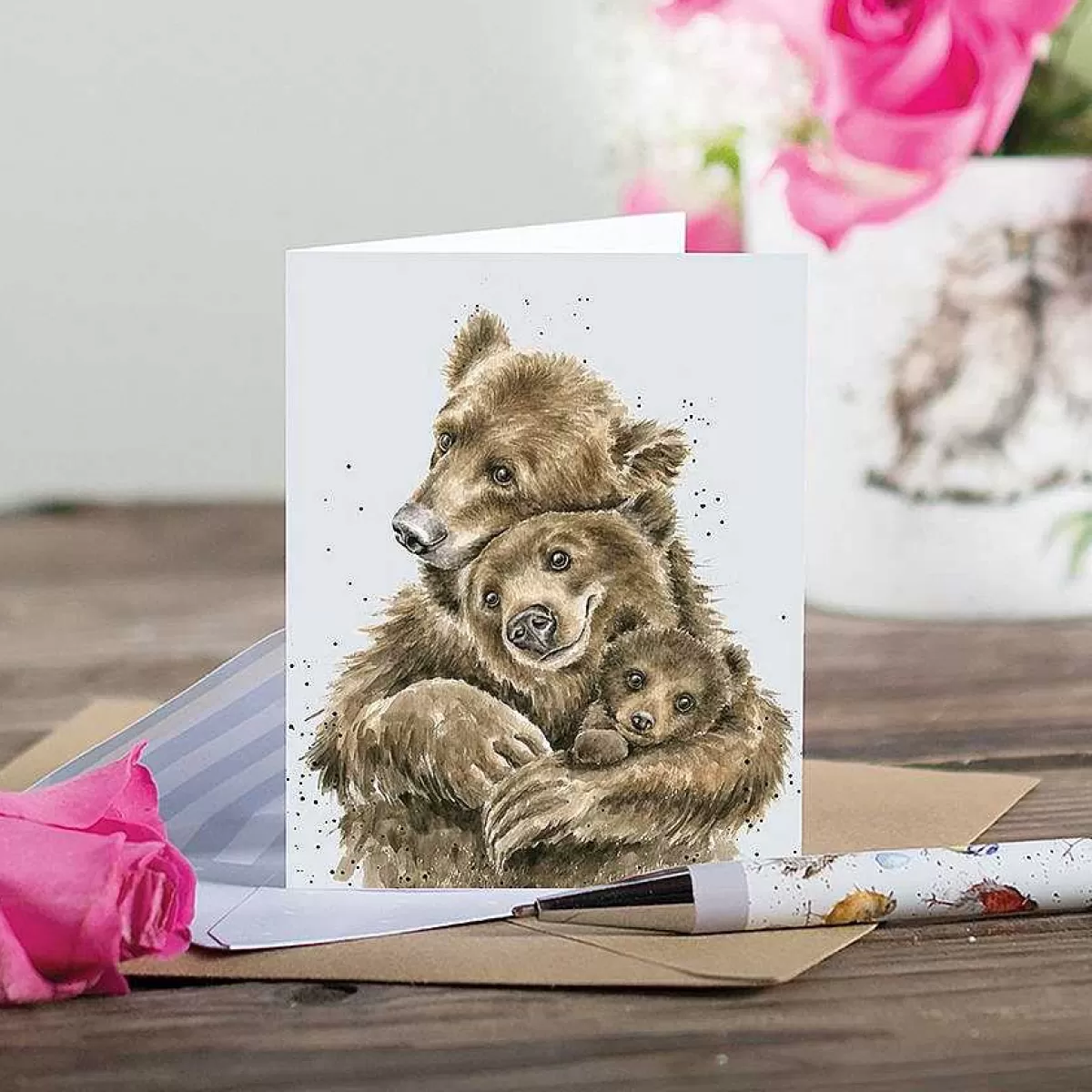 Gift Enclosure Cards>Wrendale Designs Bear Hugs' Bear Enclosure Card