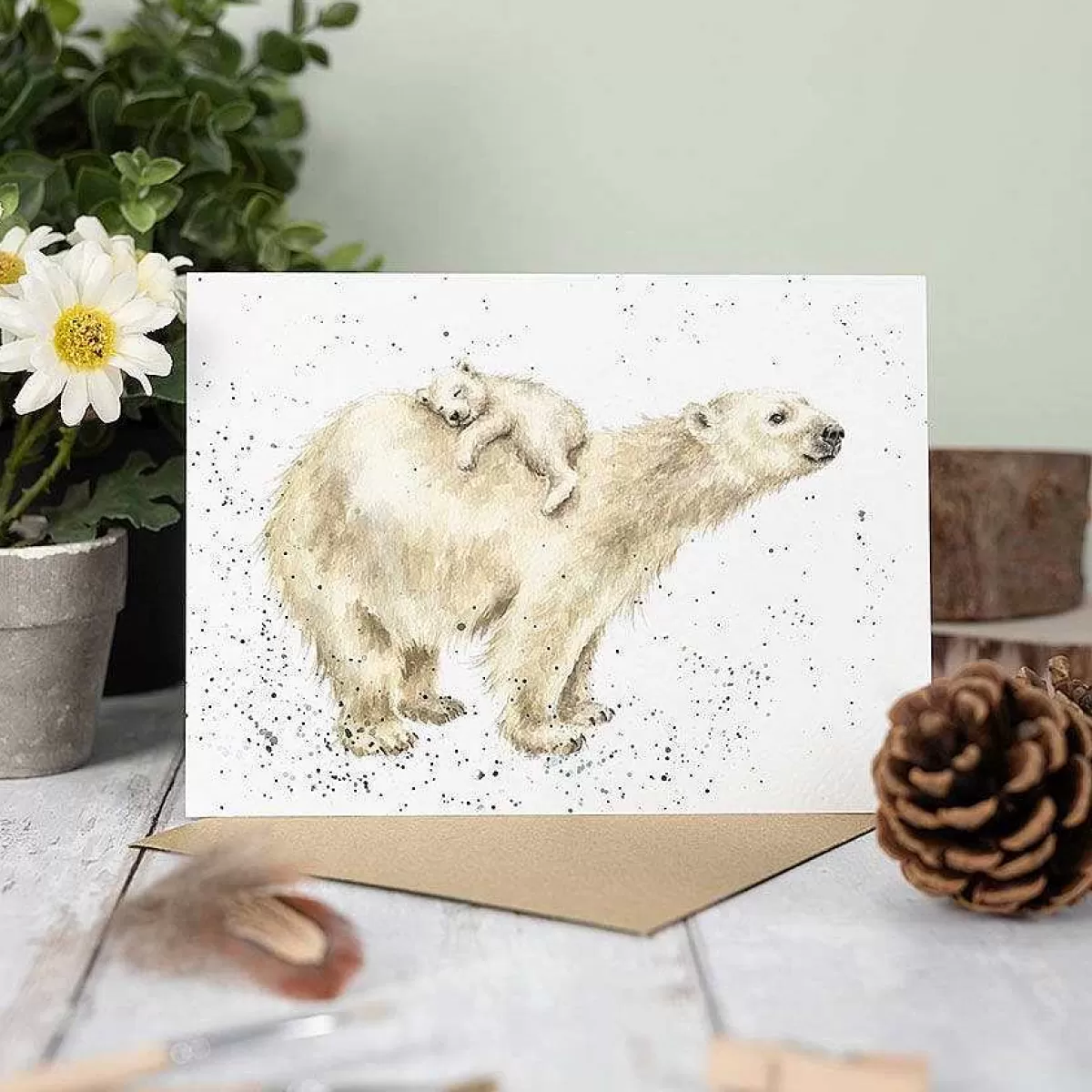 The Zoology Collection>Wrendale Designs Bear Hugs' Polar Bear Card