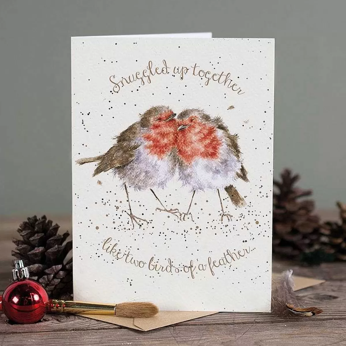 Single Christmas Cards>Wrendale Designs Birds Of A Feather' Robin Card