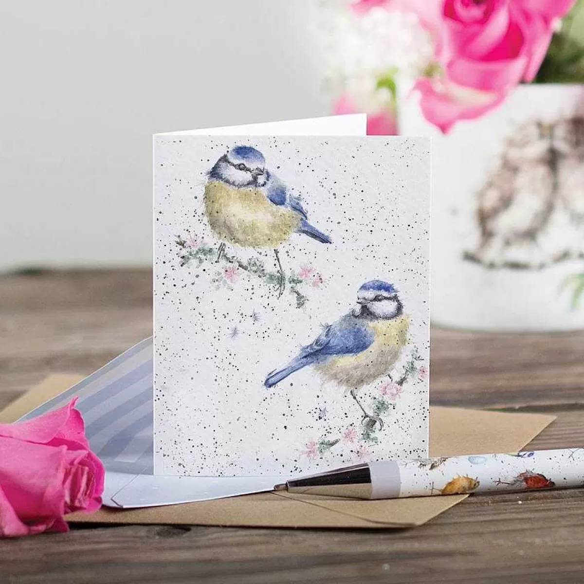 Gift Enclosure Cards>Wrendale Designs Blossom' Blue Tit Enclosure Card