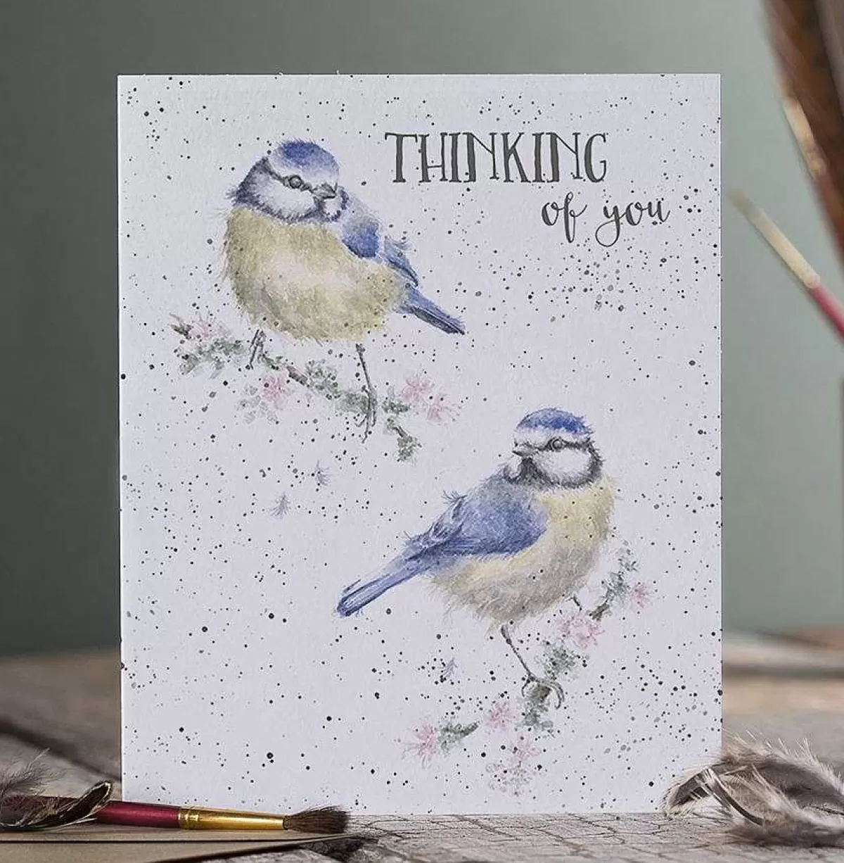 Thinking Of You>Wrendale Designs Blossom' Blue Tit Thinking Of You Card