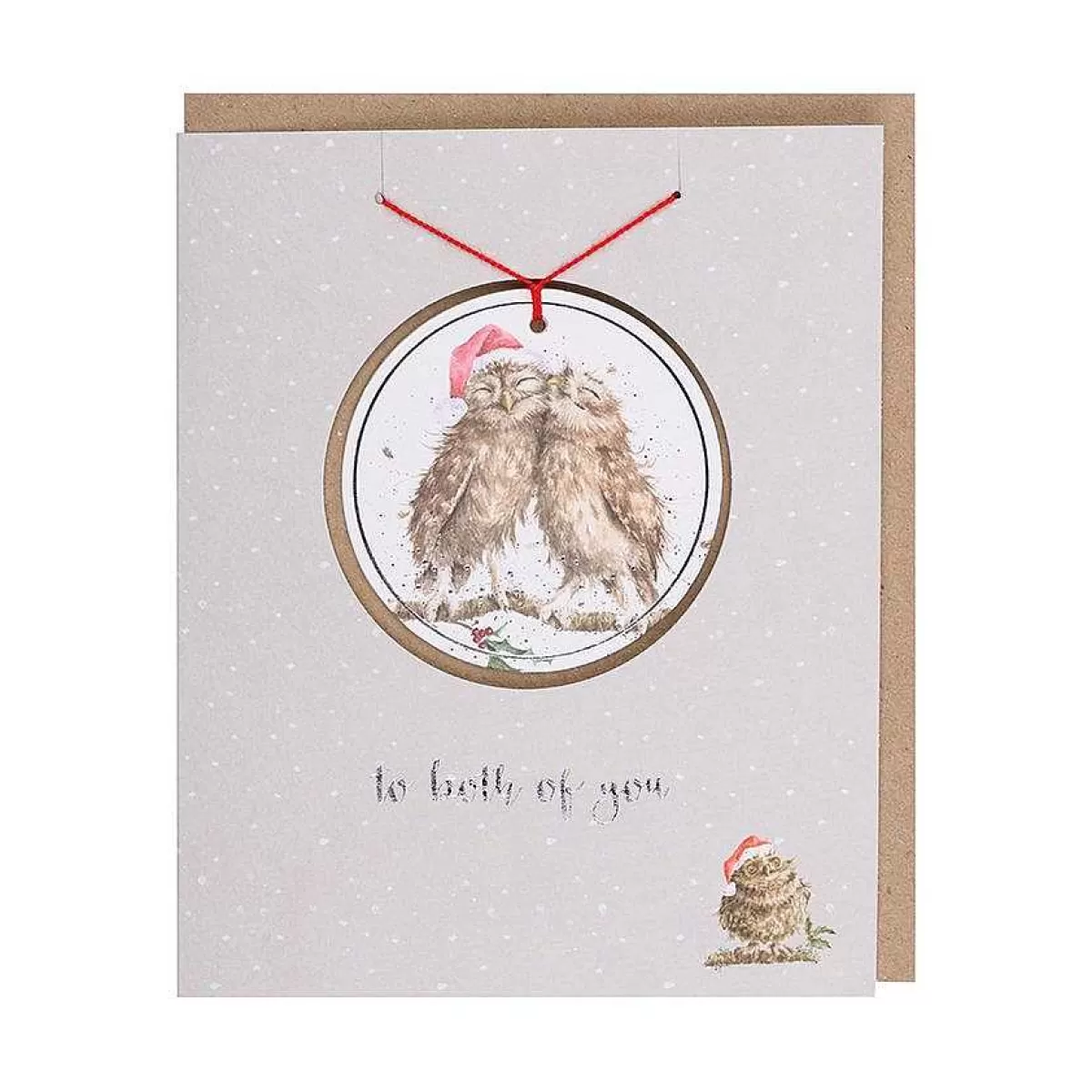 Single Christmas Cards>Wrendale Designs Both Of You' Christmas Decoration Card