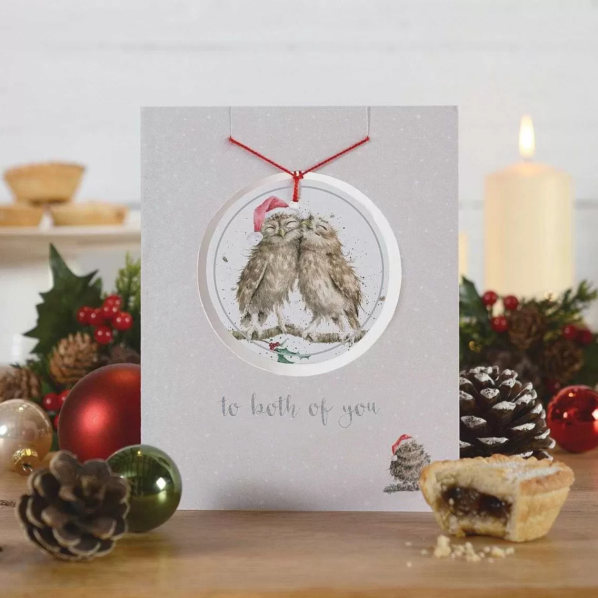 Single Christmas Cards>Wrendale Designs Both Of You' Christmas Decoration Card