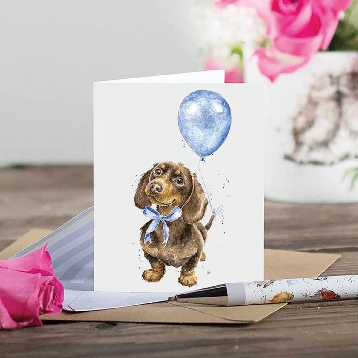 Gift Enclosure Cards>Wrendale Designs Boy Sausage' Dachshund Enclosure Card