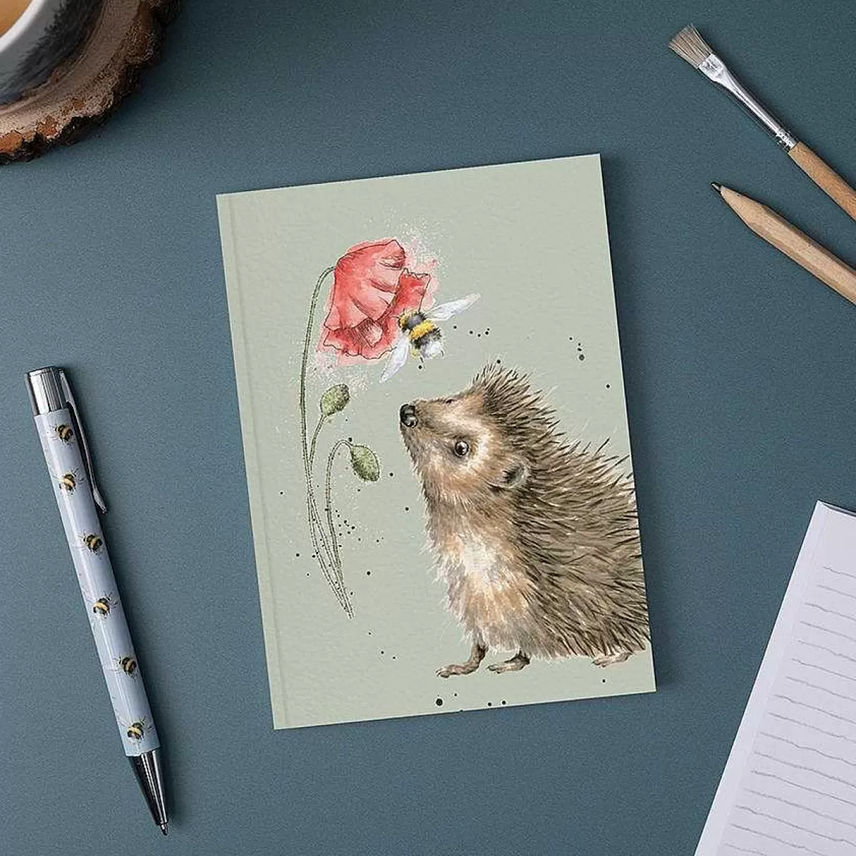 Notebooks & Journals>Wrendale Designs Busy As A Bee' Hedgehog Small Notebook