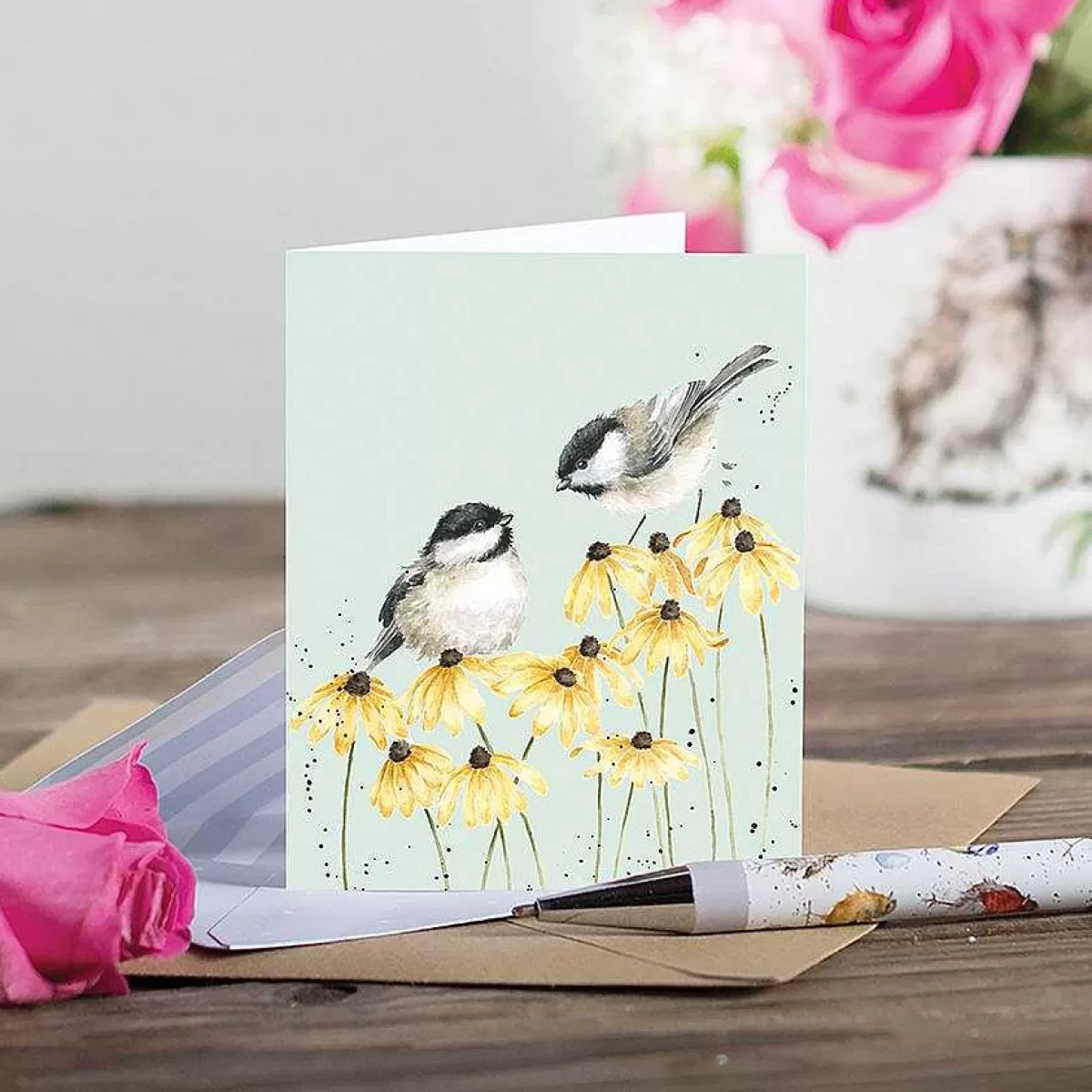 Gift Enclosure Cards>Wrendale Designs Chickadees' Chickadee Enclosure Card