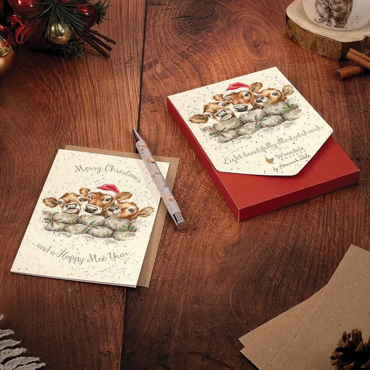 Boxed Christmas Cards>Wrendale Designs Christmas Calves' Card Pack