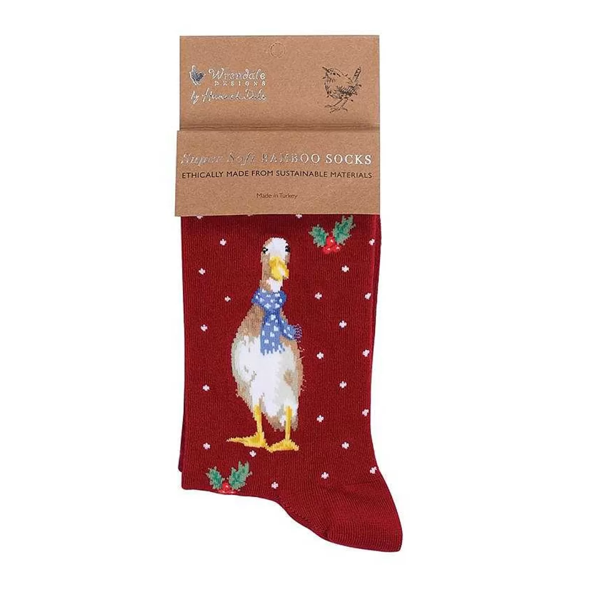 Socks>Wrendale Designs Christmas Scarves' Duck Socks