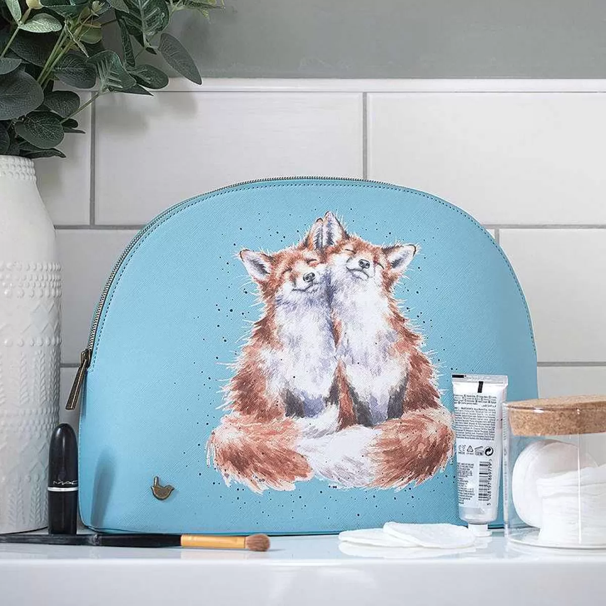 Cosmetic Bags>Wrendale Designs Contentment' Fox Large Cosmetic Bag