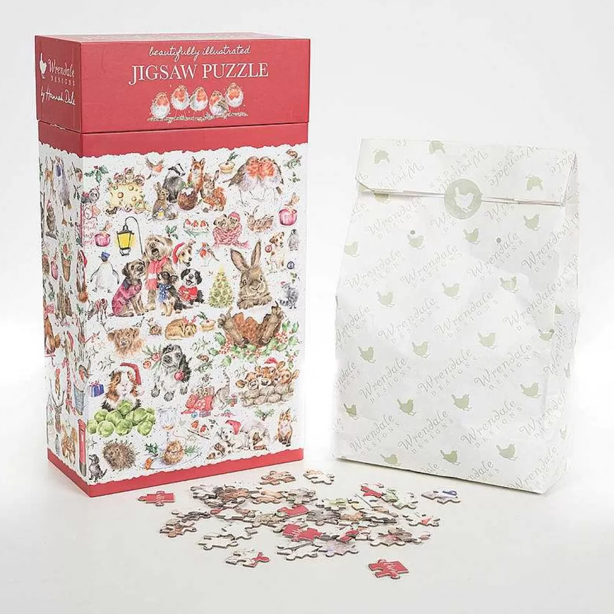 Jigsaw Puzzles & Playing Cards>Wrendale Designs Country Set Christmas' Animal Jigsaw Puzzle