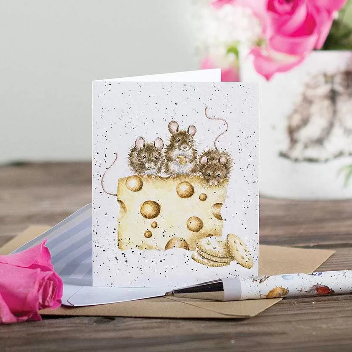 Gift Enclosure Cards>Wrendale Designs Crackers About Cheese' Mouse Enclosure Card