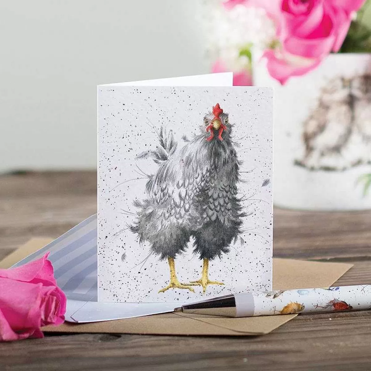 Gift Enclosure Cards>Wrendale Designs Curious Hen' Hen Enclosure Card