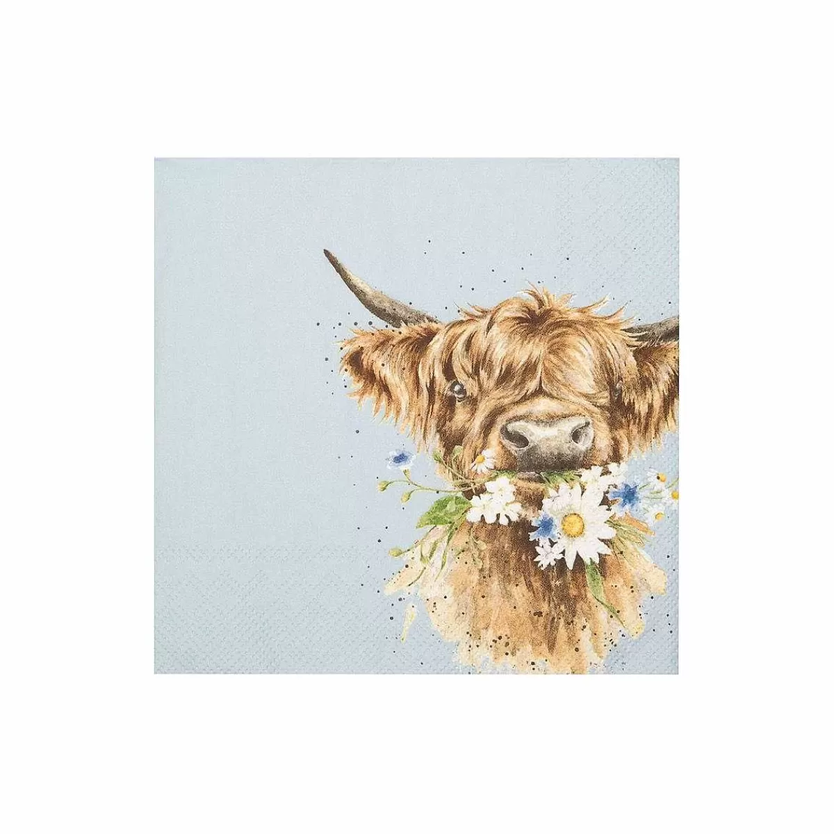 Napkins>Wrendale Designs Daisy Coo' Highland Cow Cocktail Napkin