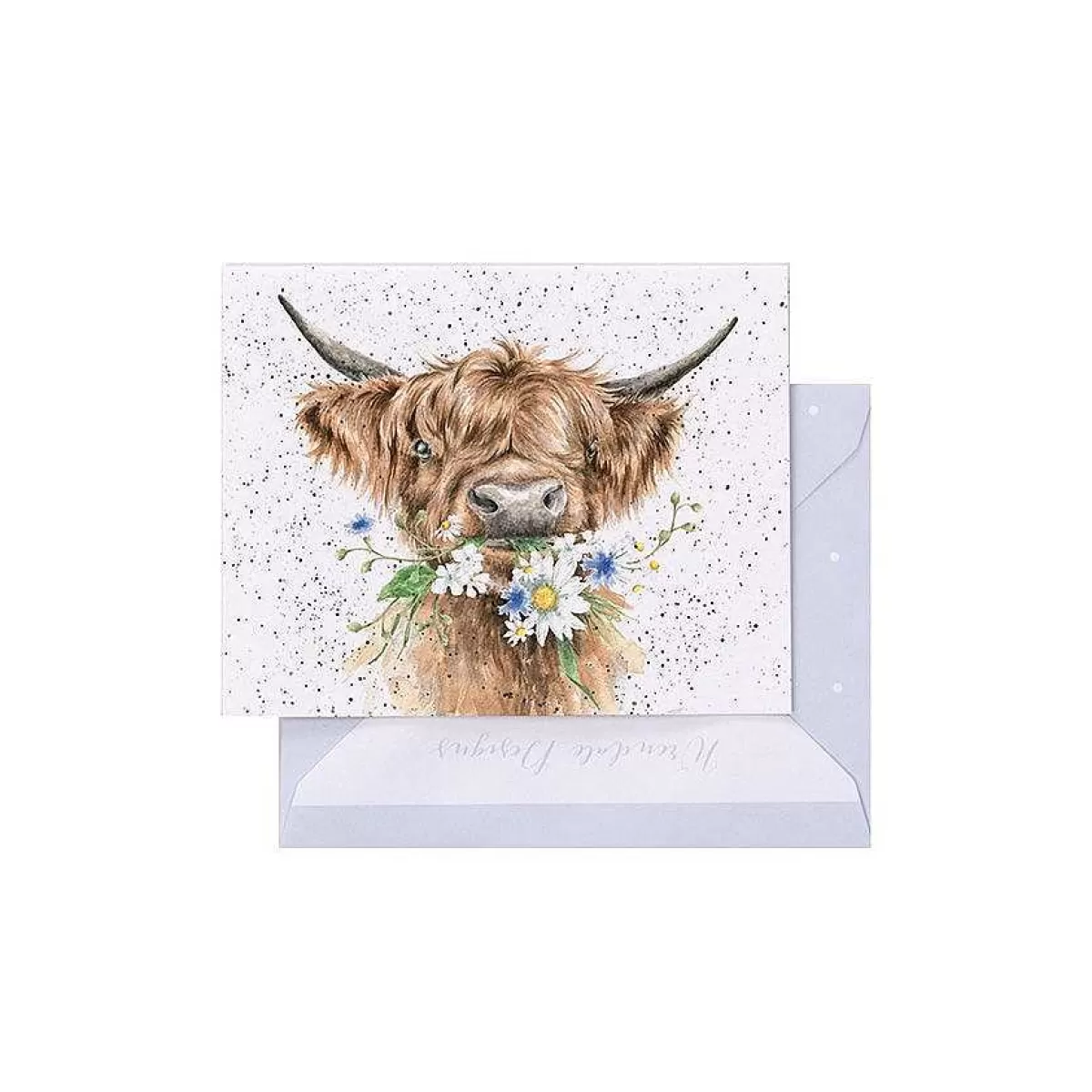 Gift Enclosure Cards>Wrendale Designs Daisy Coo' Highland Cow Enclosure Card