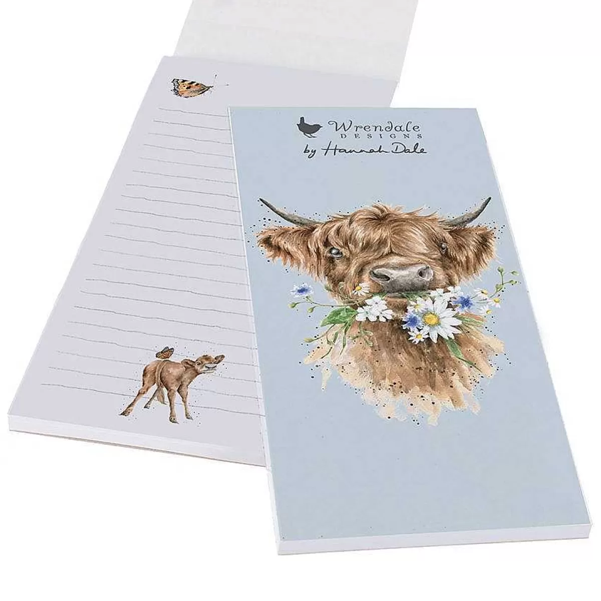 Magnetic Shopping Pads>Wrendale Designs Daisy Coo' Highland Cow Shopping Pad