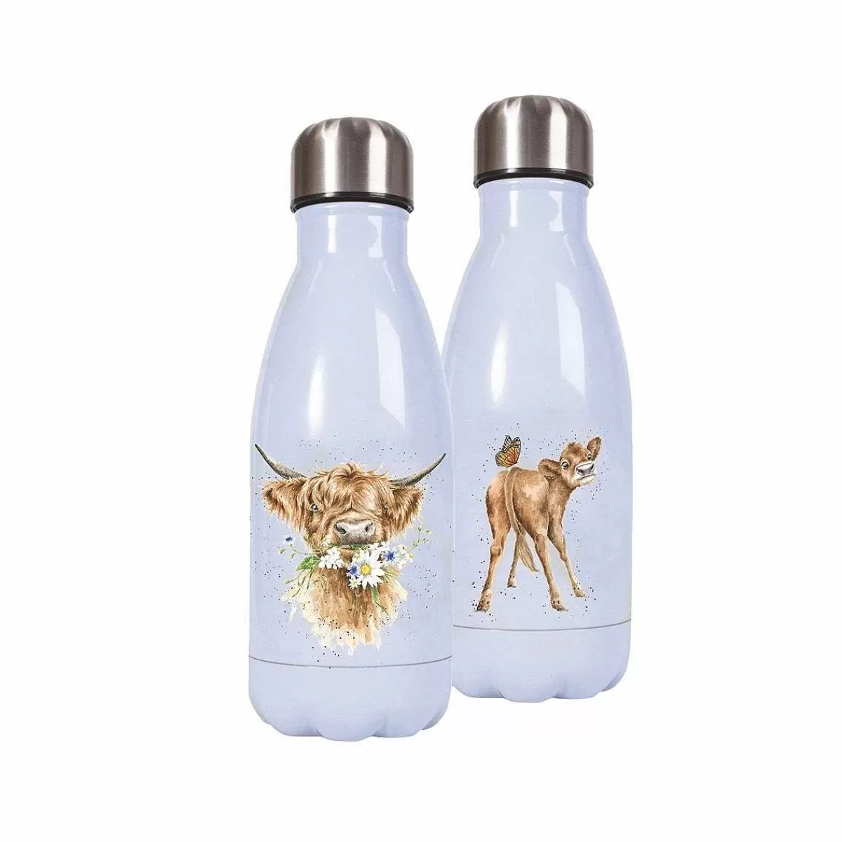 Water Bottles>Wrendale Designs Daisy Coo' Highland Cow Small Water Bottle