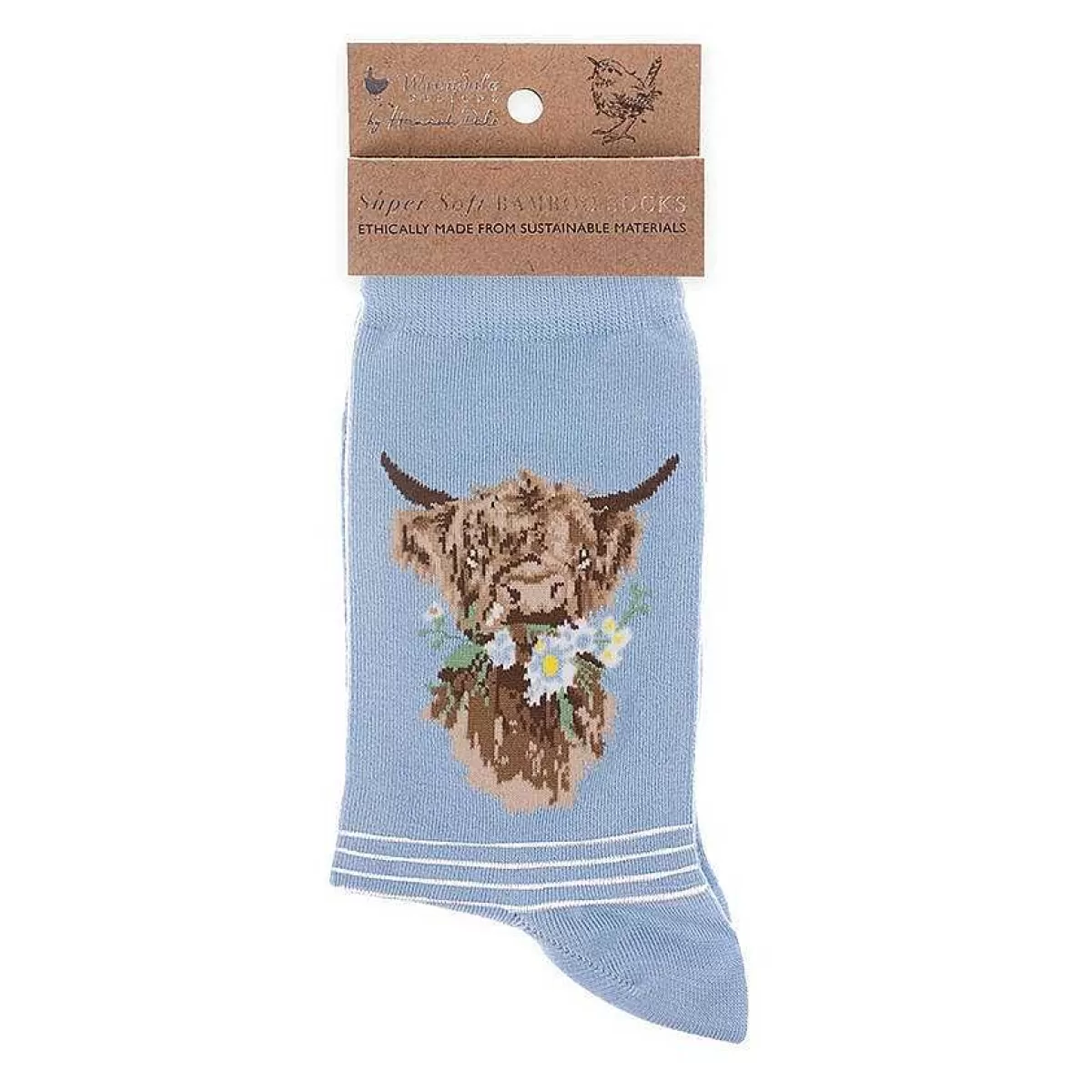 Socks>Wrendale Designs Daisy Coo' Highland Cow Socks