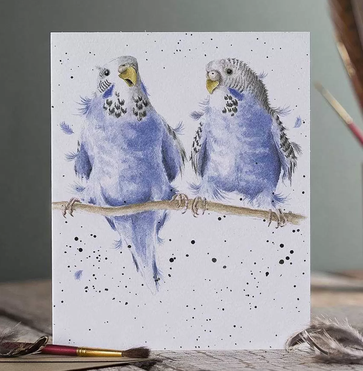 The Zoology Collection>Wrendale Designs Date Night' Budgie Card