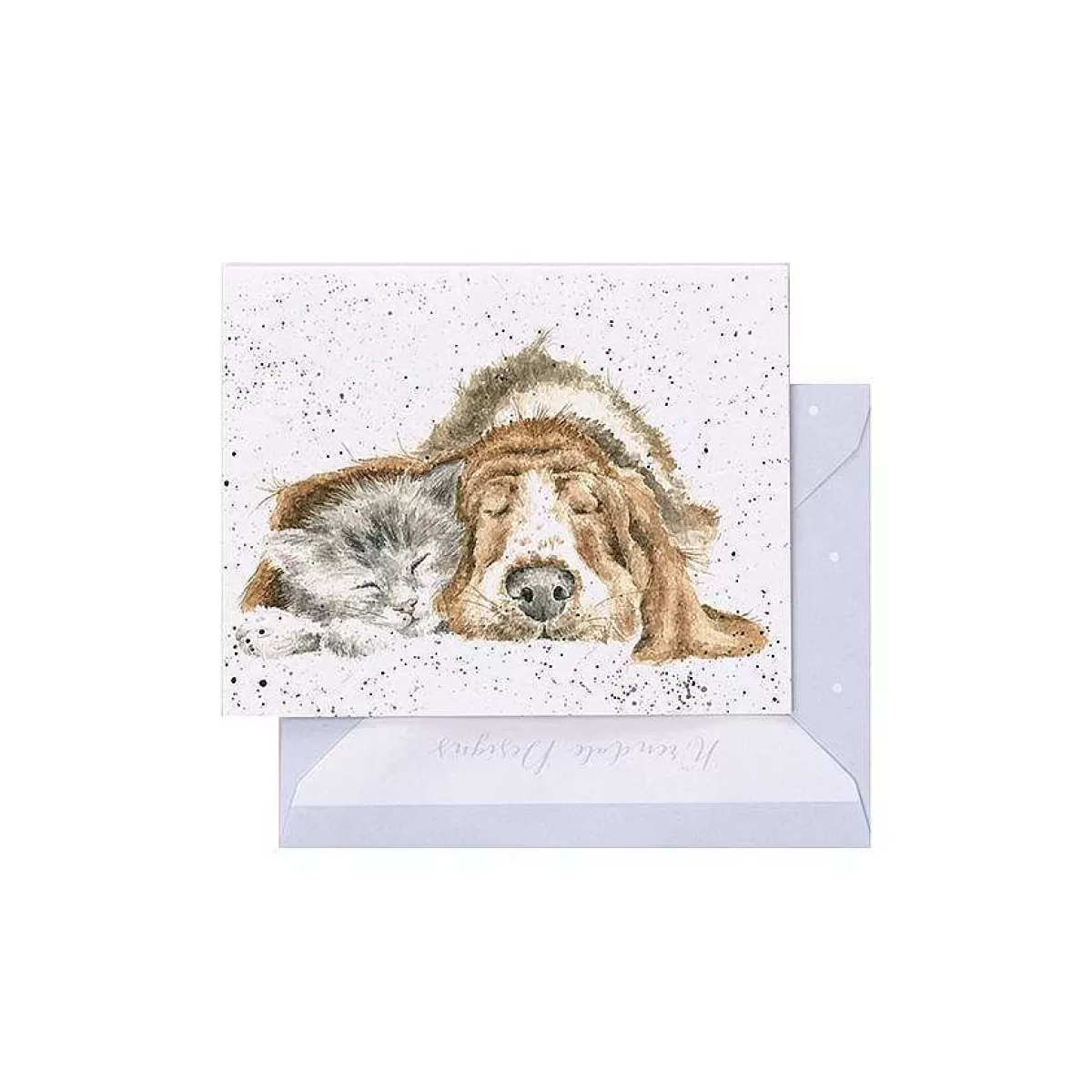 Gift Enclosure Cards>Wrendale Designs Dog And Catnap' Basset Hound & Cat Enclosure Card