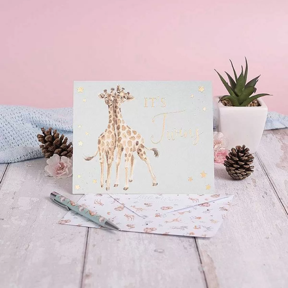 New Baby>Wrendale Designs Double The Joy' Giraffe Card