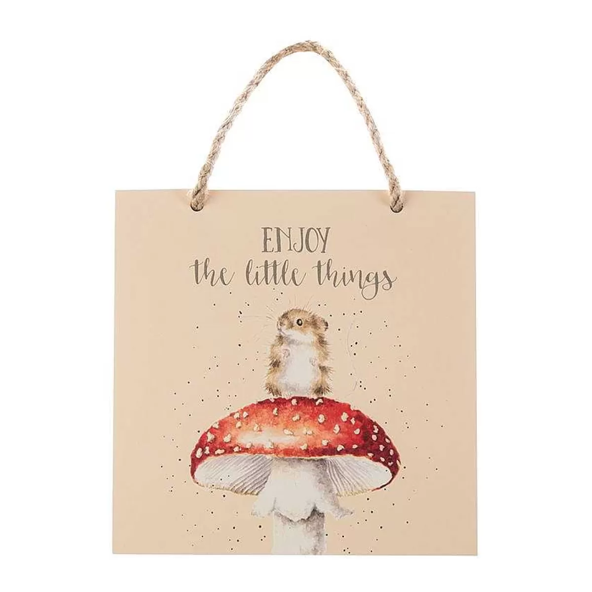 New Home>Wrendale Designs Enjoy The Little Things' Mouse Wooden Plaque