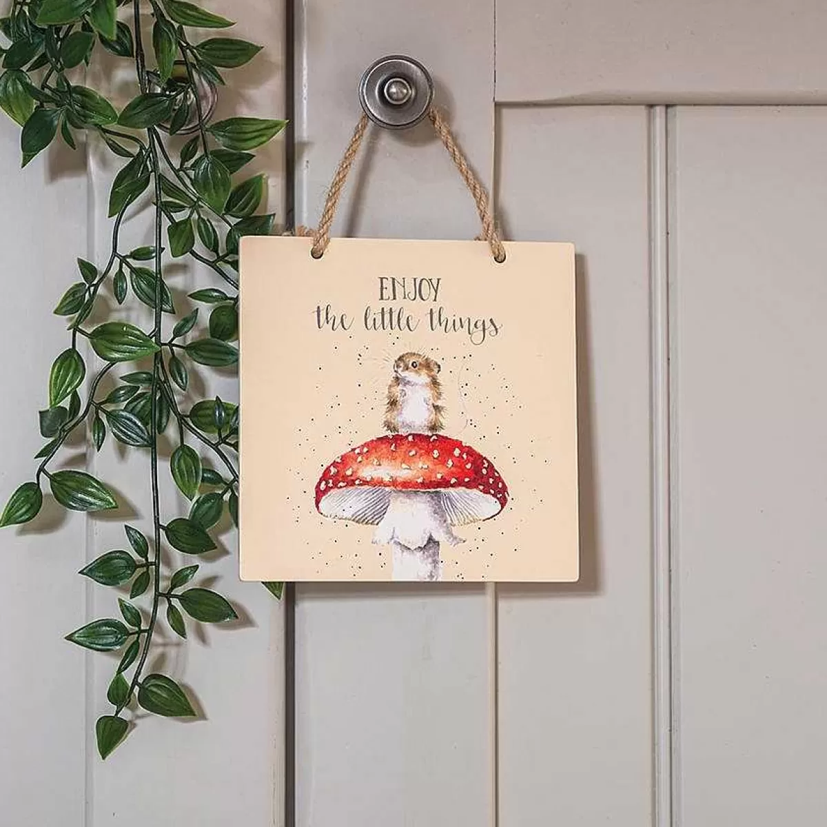 New Home>Wrendale Designs Enjoy The Little Things' Mouse Wooden Plaque