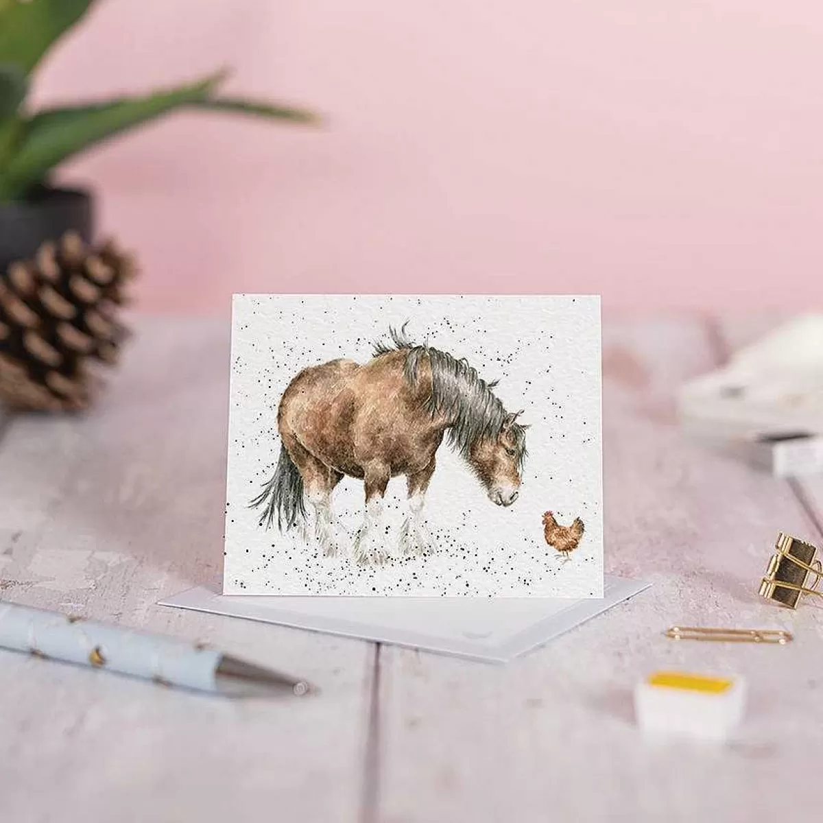 Gift Enclosure Cards>Wrendale Designs Farmyard Friends' Horse Enclosure Card